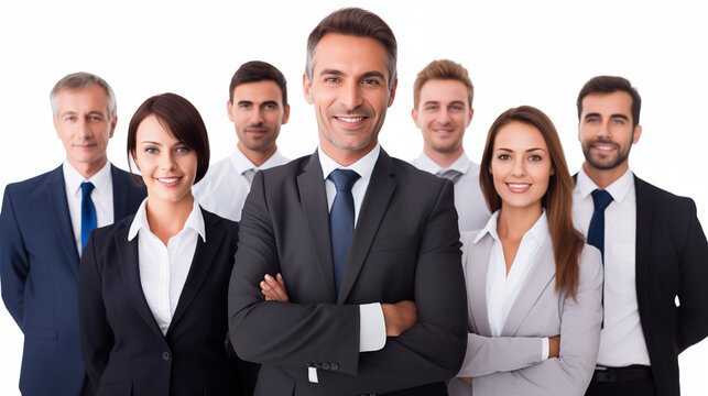 Group of business people, isolated over white background