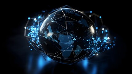 Interconnected Global Network Representing International and Digital Transformation in the Futuristic Technological Era