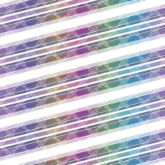 Vector hand drawn seamless abstract pattern with diagonal rainbow stripes