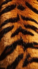 Tiger skin wallpaper, Close-up of a tiger fur, with incredible detail and texture, Individual hairs...