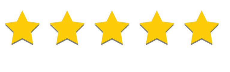 Five stars customer product rating review flat icon for apps and websites - obrazy, fototapety, plakaty