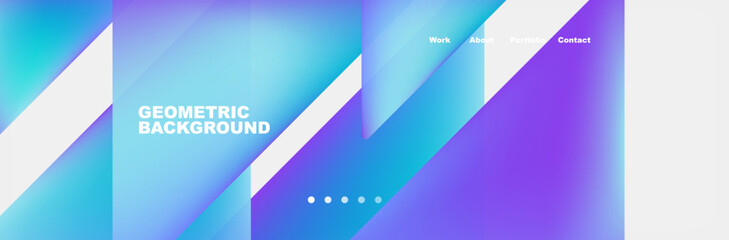 Colorful fluid gradient triangles and squares web site template. Vector Illustration For Wallpaper, Banner, Background, Card, Book Illustration, landing page