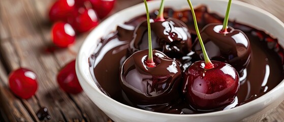Dark chocolate and cherry dessert