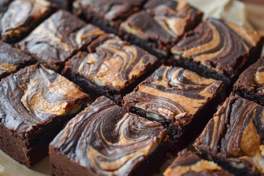 Chocolate and peanut butter swirl brownies