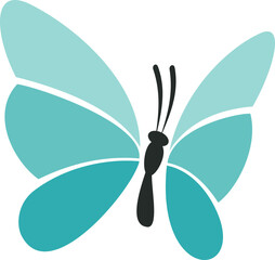 Stylized image of butterfly logo template isolate Vector illustration