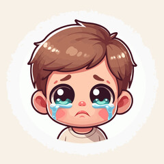 Vector image of a crying child