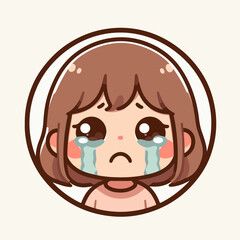 Vector image of a crying child