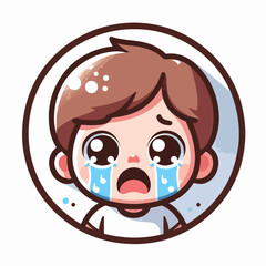 Vector image of a crying child