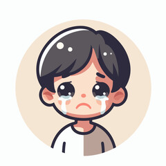 Vector image of a crying child