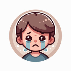 Vector image of a crying child