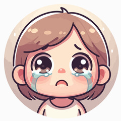 Vector image of a crying child
