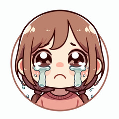 Obraz premium Vector image of a crying child