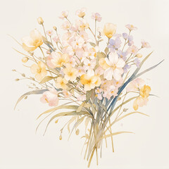 Elegant Watercolor Floral Illustration - 777926466