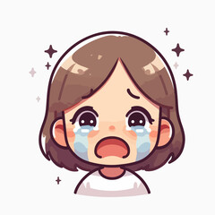 Vector image of a crying child