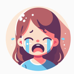Vector image of a crying child