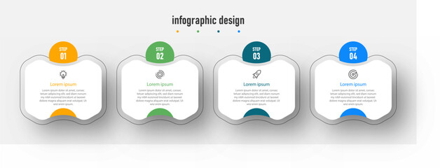 Creative concept for infographic with 4 steps For content, flowchart, steps, timeline, workflow, marketing.
