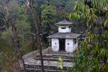 Beautiful Panchase Temple in Lake of Panchase