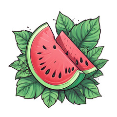 watermelon logo with leaves