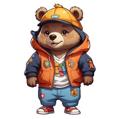 bear wearing a hoodie