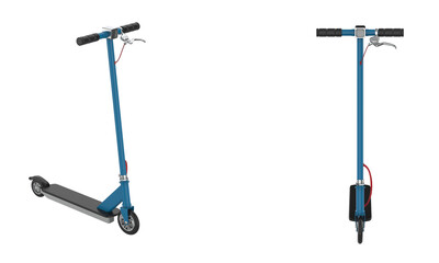Electric Scooter Mockup Isolated On White Background. 3d illustration
