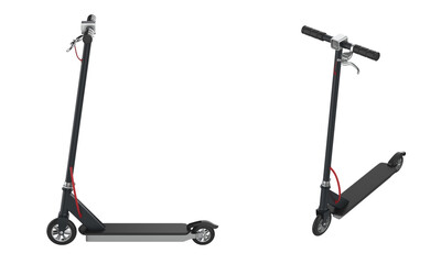 Electric Scooter Mockup Isolated On White Background. 3d illustration