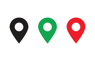 location pin icon symbol sign isolated on transparent background, map, icon, GPS location symbol.