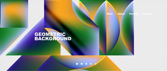 Fototapeta premium Colorful gradients with abstract geometric shapes. Vector Illustration For Wallpaper, Banner, Background, Card, Book Illustration, landing page
