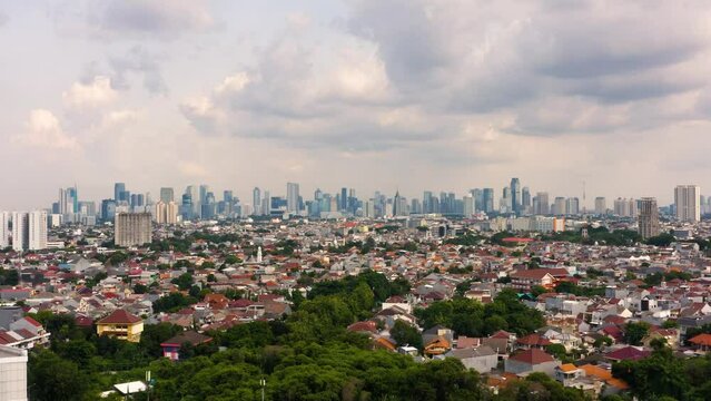 Aerial view of Jakarta one of the most populous cities in the world
