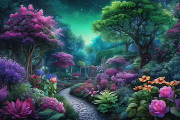 Obraz na płótnie Canvas Enchanted Botanical Ballet
