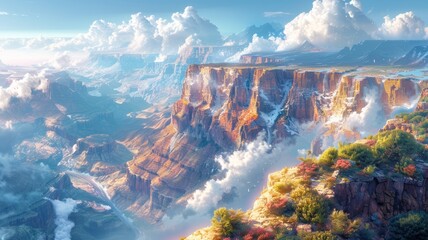 Grand Canyon vista, awe-inspiring natural wonder - obrazy, fototapety, plakaty