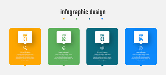 Business infographic concept with 4 options. For content, flowchart, steps, timeline, workflow, marketing.