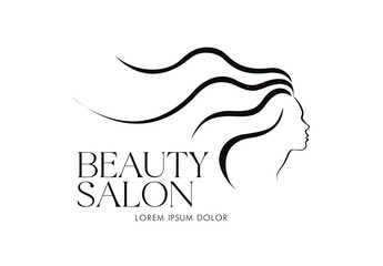 head of a beauty woman, beauty salon logo concept vector graphic design