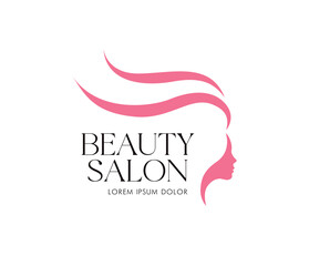 head of a beauty woman, beauty salon logo concept vector graphic design