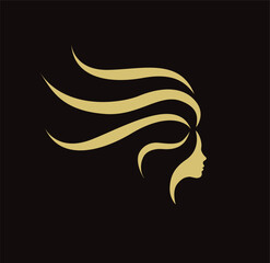 head of a beauty woman, beauty salon logo concept vector graphic design