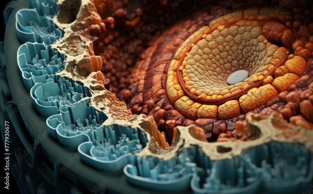 Aufkleber a close up of a cell structure with some kind of pattern. generative ai.
