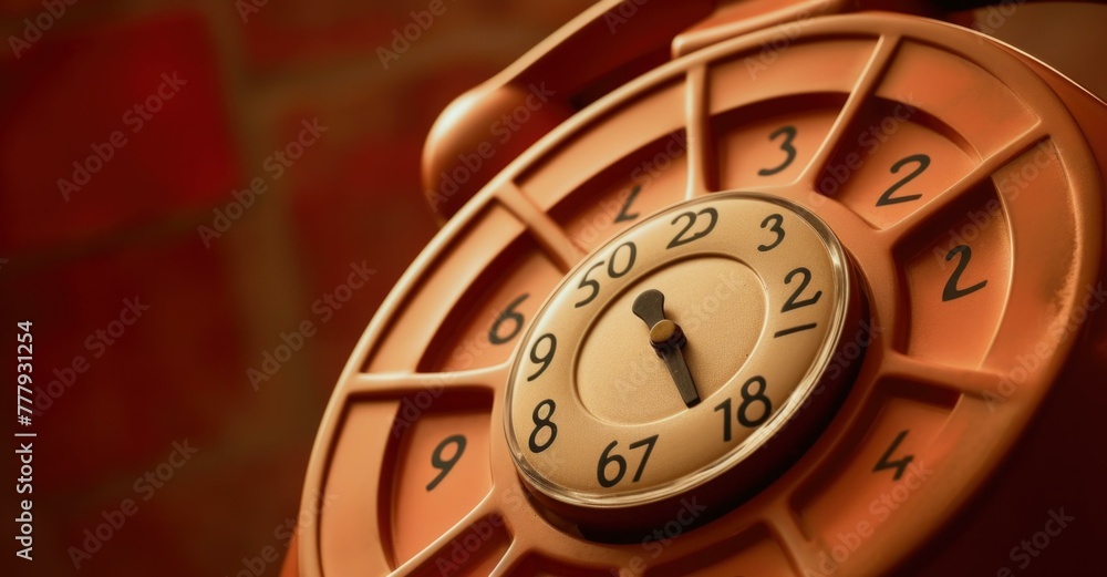 Aufkleber a close up of a clock on the wall with numbers. generative ai.