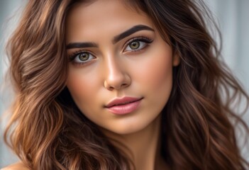 Naklejka premium A Portrait Of Breathtakingly Gorgeous, Exotic, Beautiful Woman. 