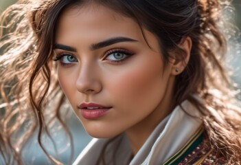 A Portrait Of Breathtakingly Gorgeous, Exotic, Beautiful Woman.

