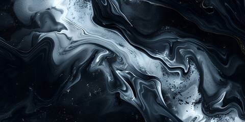 A black and white abstract background with a black and white swirls.
