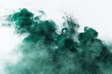 abstract powder splatted background, Freeze motion of green powder exploding/throwing green,...