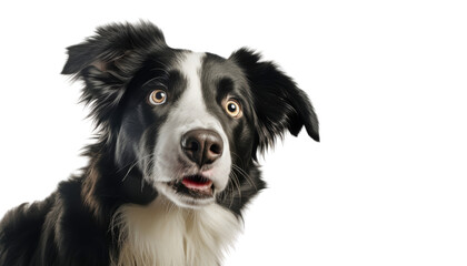 border collie dog stunning face isolated on transparent background cutout