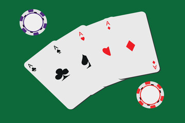 Poker cards and chips