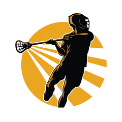 Lacrosse sport silhouette vector illustration