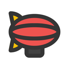 zeppelin line color icon © dwi