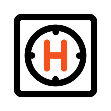 heliport outline color icon