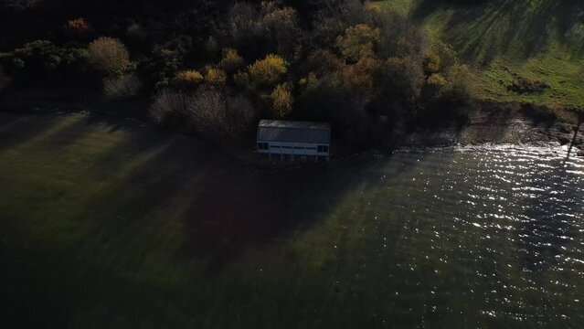 Rutland Water aerial view - England, Rutland, Edith Weston, UK