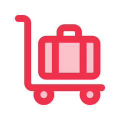 luggage cart outline fill icon