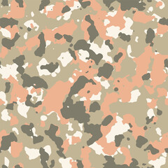 Seamless pink and khaki military camouflage pattern vector - 777936290