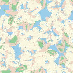 Fototapeta premium Pastel Abstract Floral Seamless Pattern Design