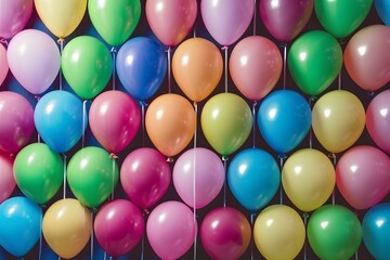 Fototapeta na wymiar StockPhoto Colorful helium balloons background for celebration decorations